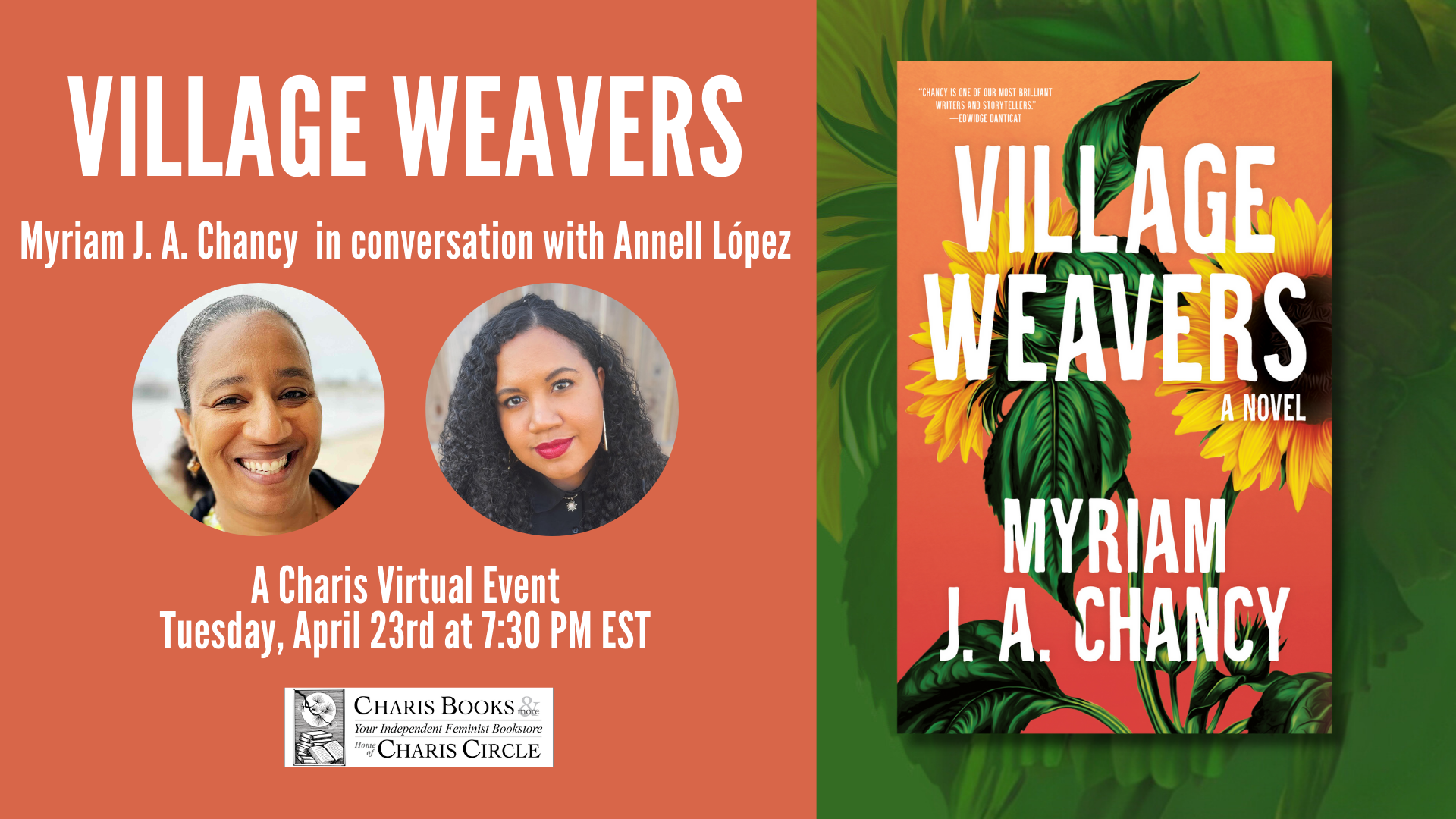 Village Weavers: Myriam J. A. Chancy in conversation with Annell López event cover photo