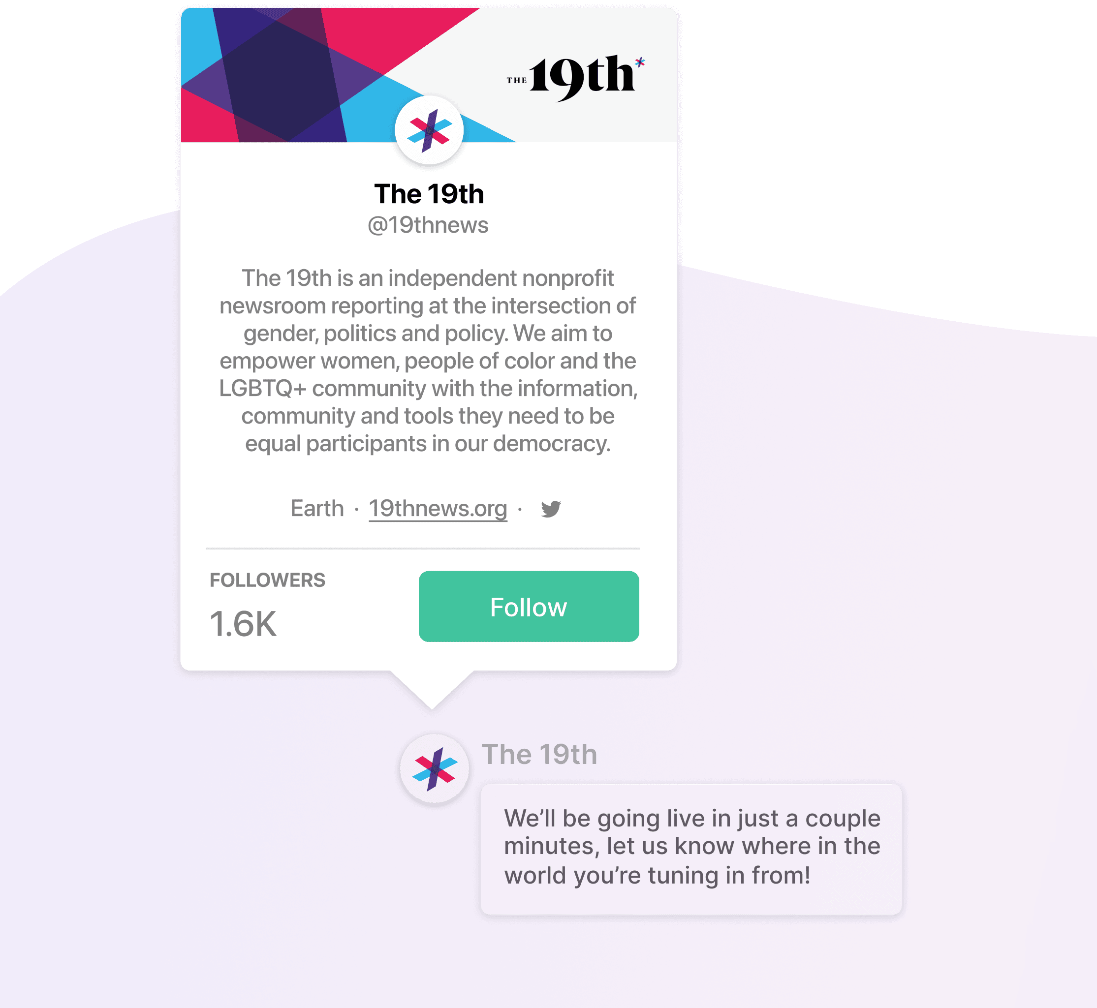 Illustration of a crowdcast poll and chat