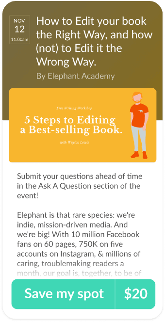 Elephant Academy example landing page