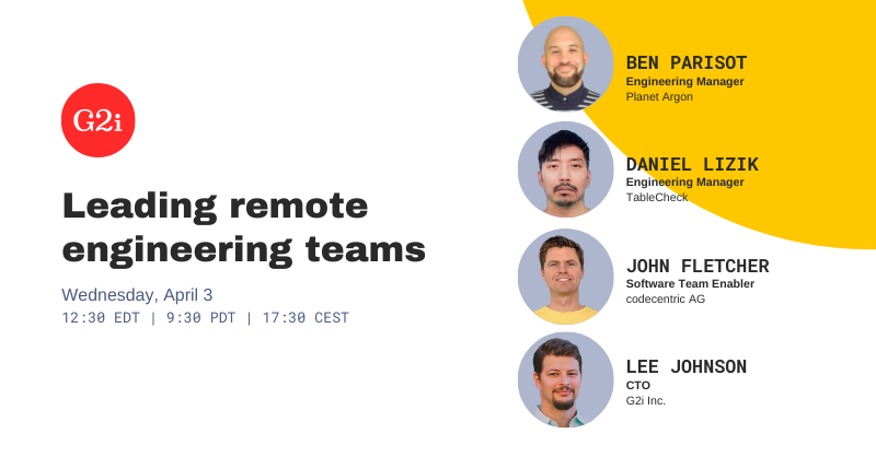 Leading Remote Engineering Teams event cover photo
