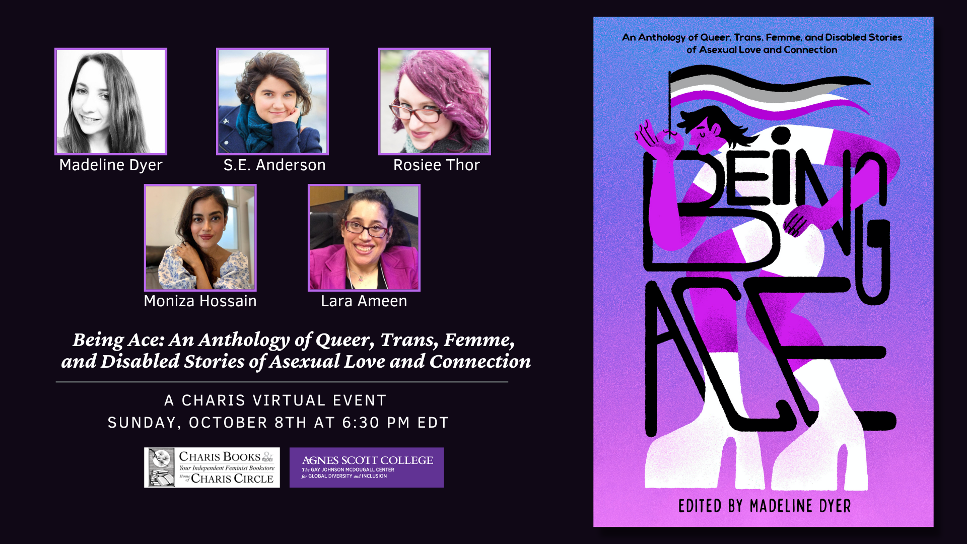 Being Ace: An Anthology of Queer, Trans, Femme, and Disabled Stories of Asexual Love and Connection event cover photo